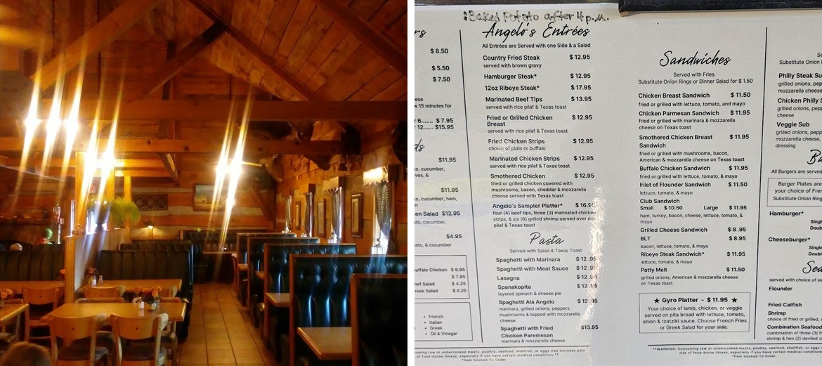 Angelo's Family Restaurant Menu