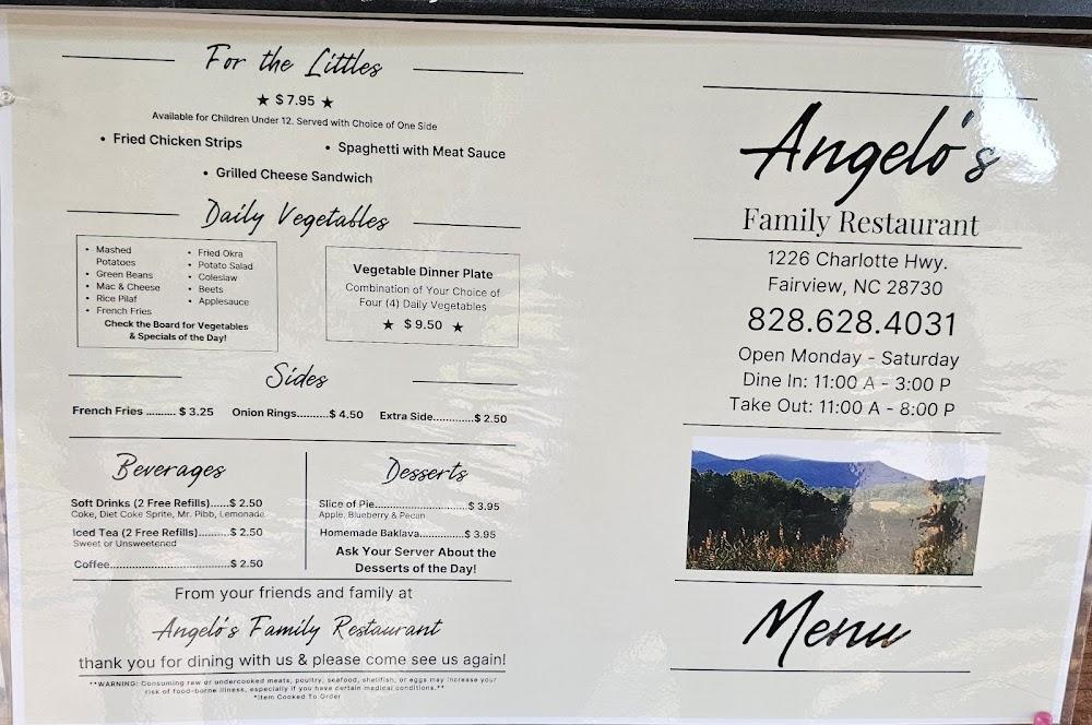 Angelo's Family Restaurant Menu image 2